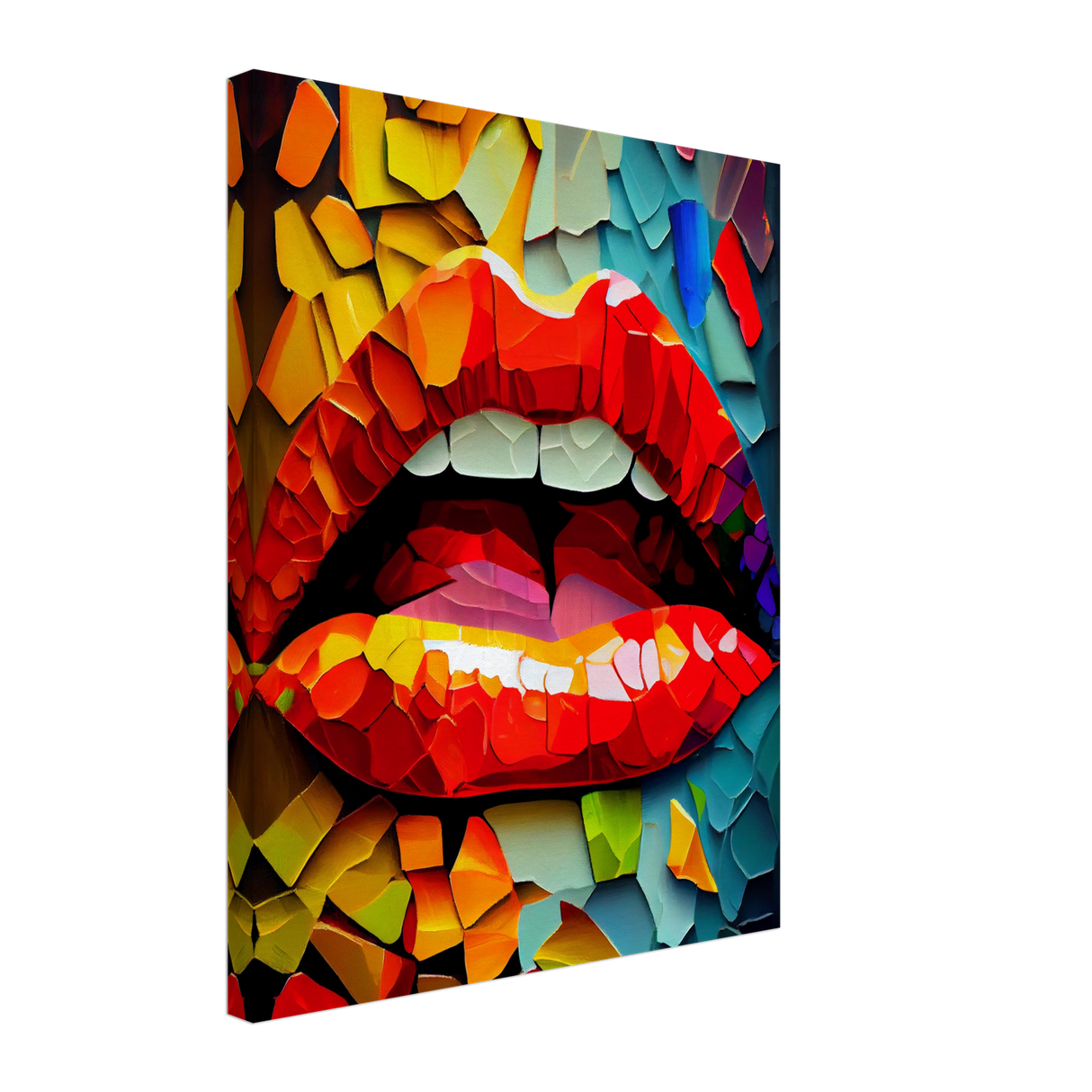 Oil Lips Canvas Print - WallLumi Canvases