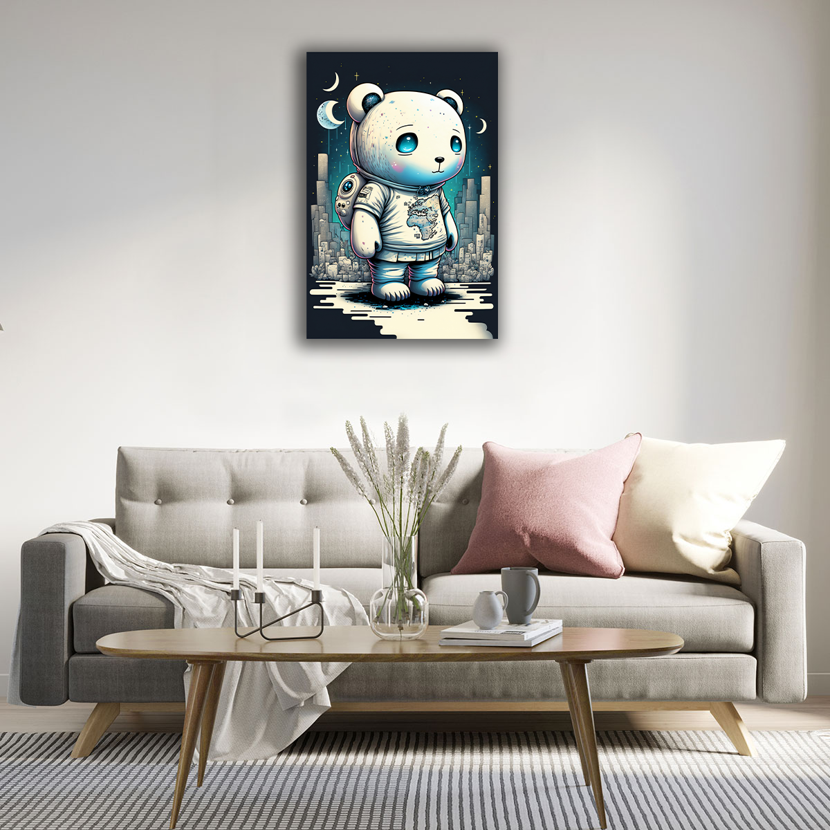 Chibi Polar Bear Canvas Print - WallLumi Canvases