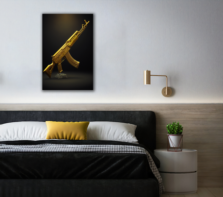 Golden COD AK74U Canvas Print - WallLumi Canvases