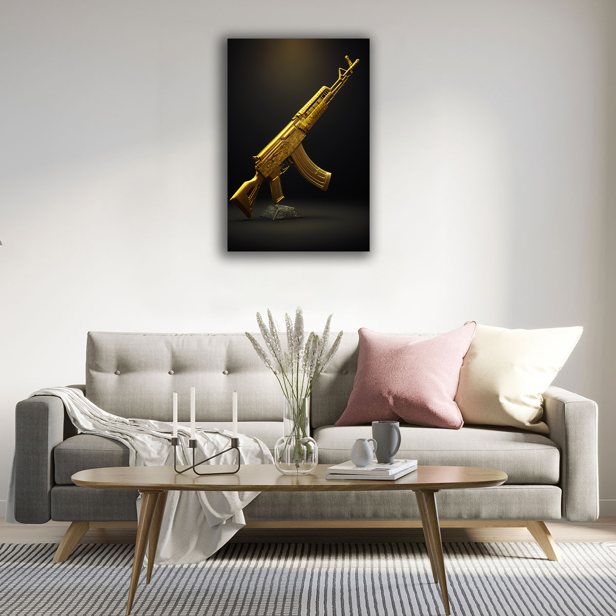 Golden COD AK74U Canvas Print - WallLumi Canvases