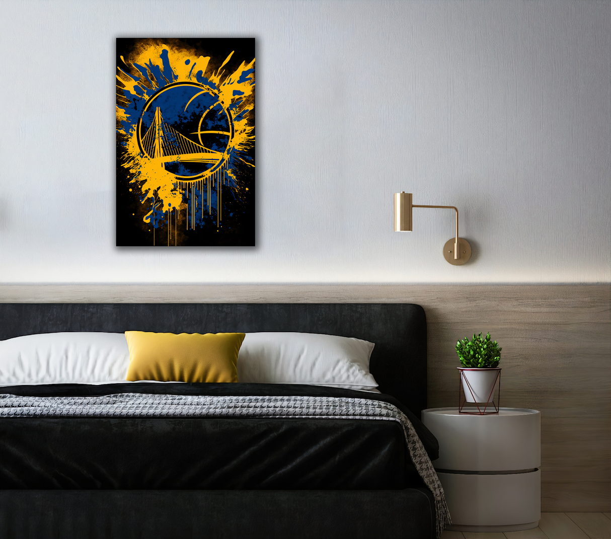 Golden State Warriors Abstract Canvas Print - WallLumi Canvases