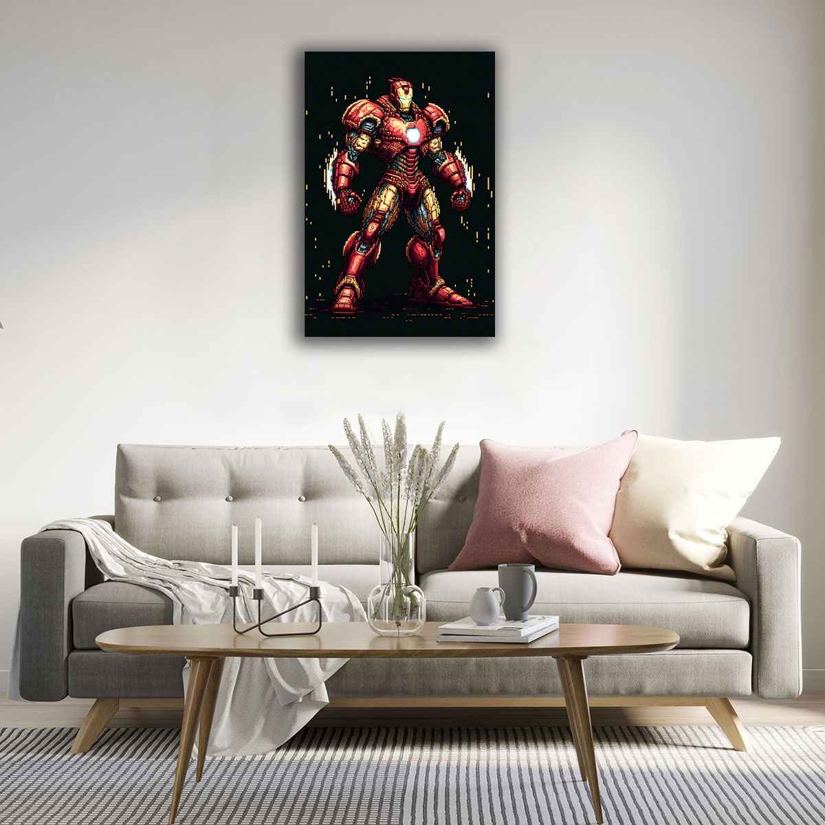 Pixelated Iron Man Canvas Print - WallLumi Canvases