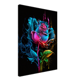 Neon Rose Bliss Canvas Print - WallLumi Canvases