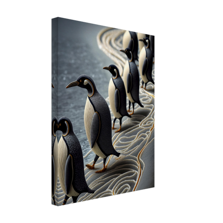 Needlepoint Penguins Canvas Print - WallLumi Canvases