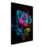 Neon Rose Bliss Canvas Print - WallLumi Canvases