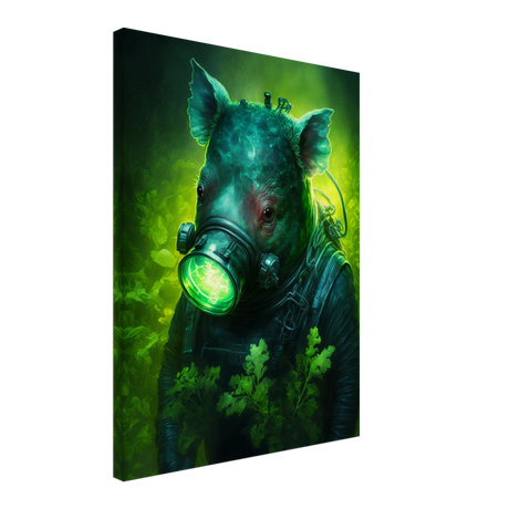 Bio-Hazard Pig Canvas Print - WallLumi Canvases