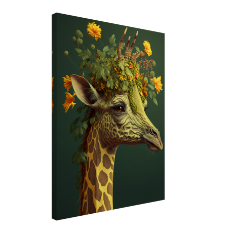Flowery Giraffe Canvas Print - WallLumi Canvases