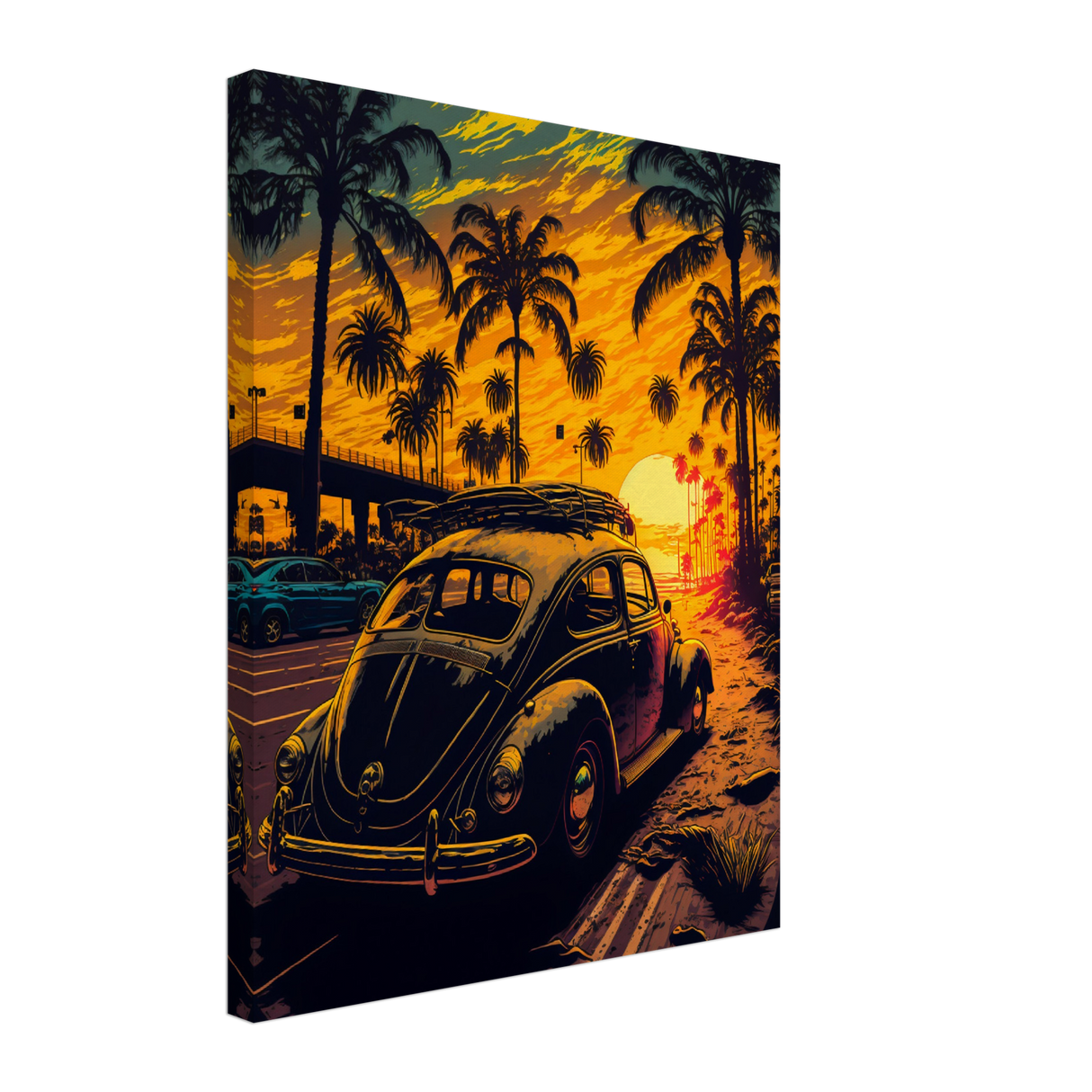 VW Beetle Sunset - WallLumi